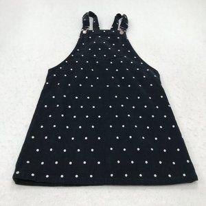 TopShop Overalls Dress Womens 6 Navy Blue Corduroy NEW Embroidered Polka Dots